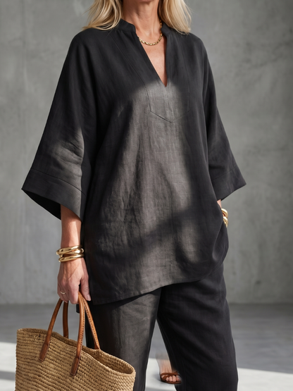 Gala Women’s Tunic Set with V Neck and Wide Sleeves 8