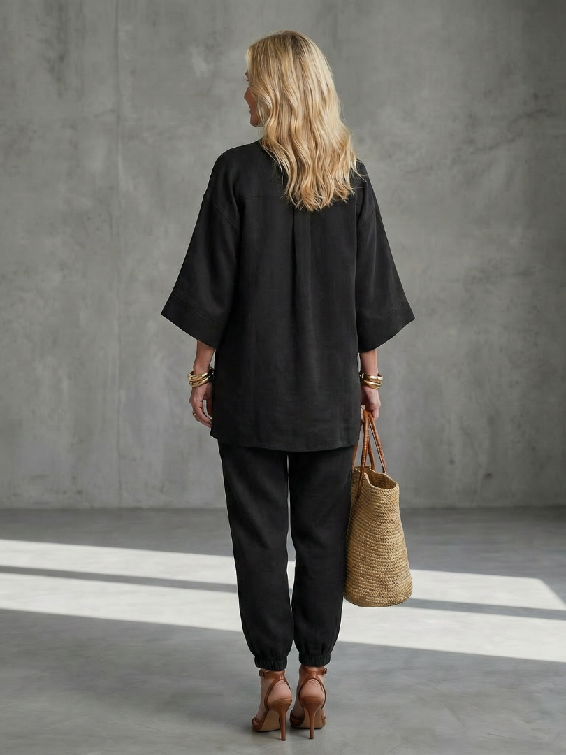 Gala Women’s Tunic Set with V Neck and Wide Sleeves 9
