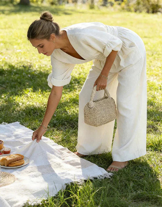Gina Women's Jumpsuit with V-Neck and Relaxed Wide-Leg Design 3