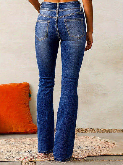 Glimmer Women’s Flare Jeans with High-Waist and Stretch Denim 3