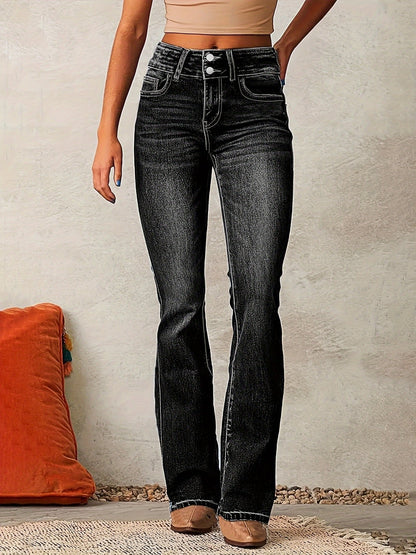 Glimmer Women’s Flare Jeans with High-Waist and Stretch Denim 4