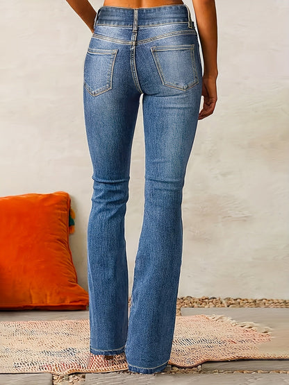 Grove Women’s High-Waist Jeans with Wide Legs and Flared Silhouette 1