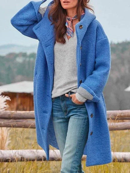 Haven Women's Fleece Coat | Hooded, Button Placket, Casual Winter Warmth 2