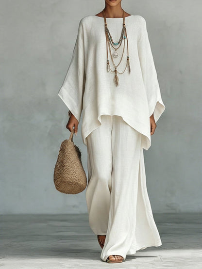 Haven Women’s Set with Oversized Top and Wide-Leg Trousers for Comfortable Loungewear 0