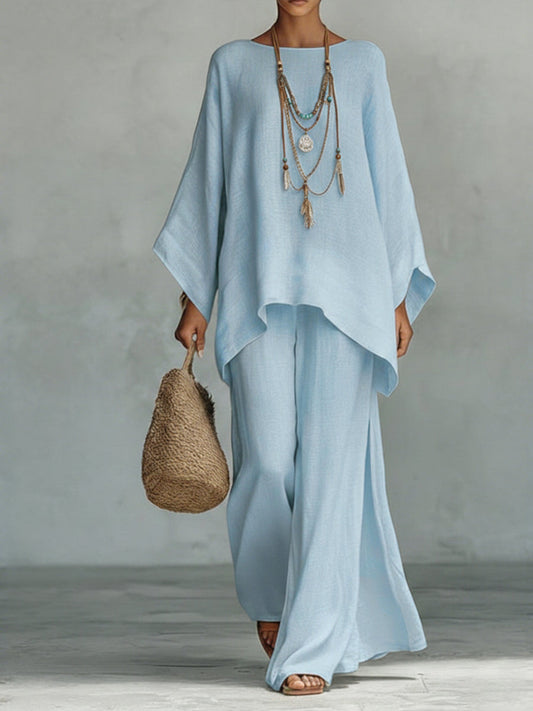 Haven Women’s Set with Oversized Top and Wide-Leg Trousers for Comfortable Loungewear 1