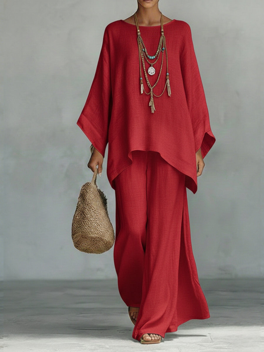 Haven Women’s Set with Oversized Top and Wide-Leg Trousers for Comfortable Loungewear 2