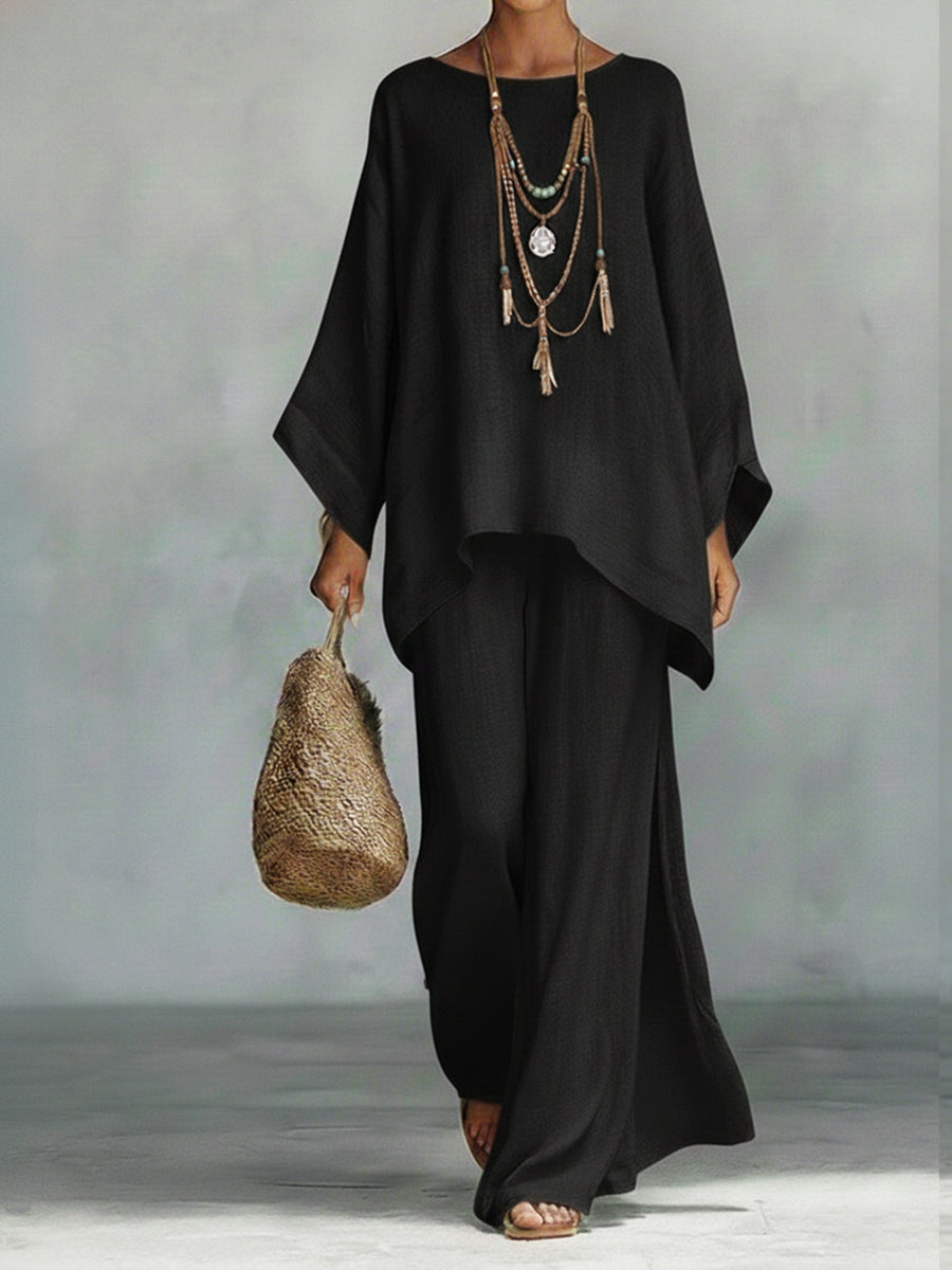 Haven Women’s Set with Oversized Top and Wide-Leg Trousers for Comfortable Loungewear 4
