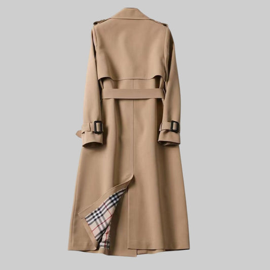Helga Women's Trench Coat | Long Double-Breasted with Belt, Elegant Winter Outerwear 1