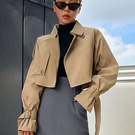 Isla Women's Short Trench Coat | Elegant Design, Feminine Silhouette 0