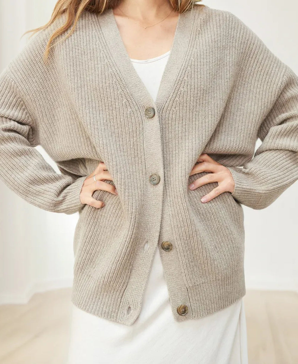 Joanna Women's Cardigan | Oversized Soft Knit with Button Closure 1