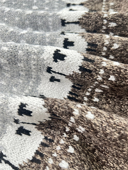 Joanna Women's Oversized Sweater | Chunky Knit, Sheep Jacquard Design 3