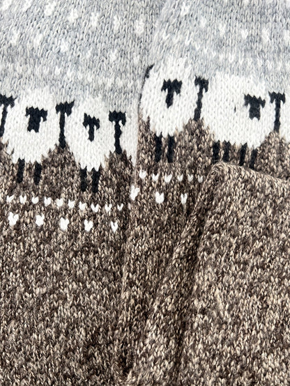 Joanna Women's Oversized Sweater | Chunky Knit, Sheep Jacquard Design 4