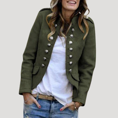 Kara Women's Cropped Military Jacket | Double Breasted, Tailored Fit 0