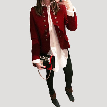 Kara Women's Cropped Military Jacket | Double Breasted, Tailored Fit 2