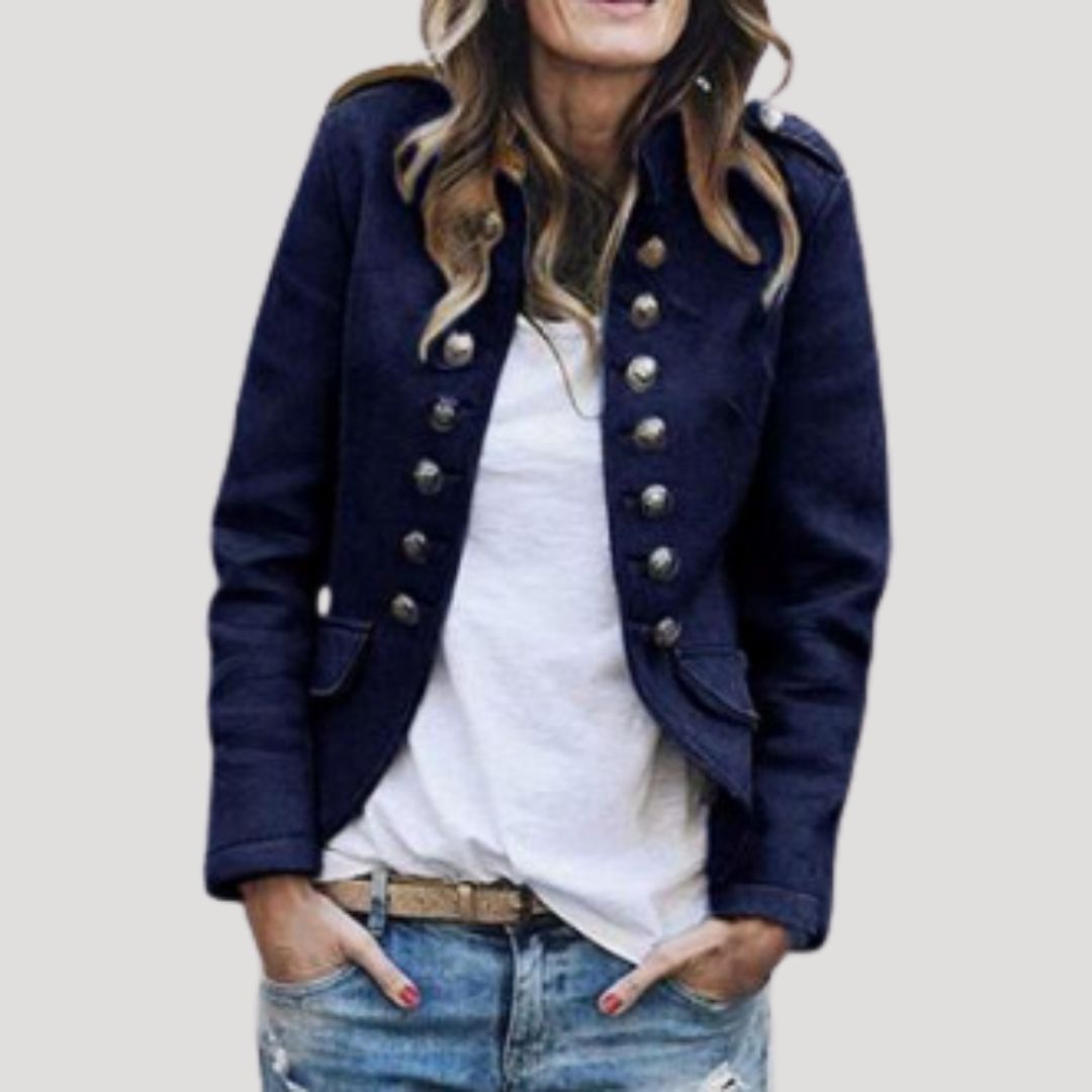Kara Women's Cropped Military Jacket | Double Breasted, Tailored Fit 4