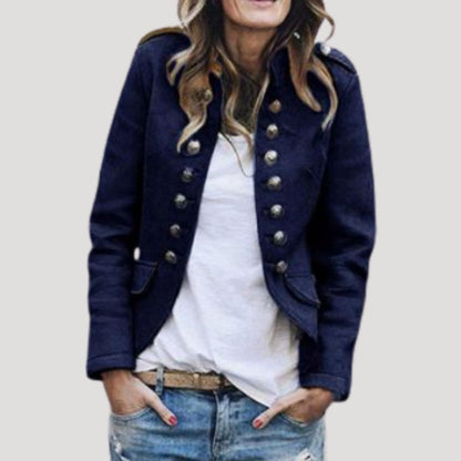 Kara Women's Cropped Military Jacket | Double Breasted, Tailored Fit 4
