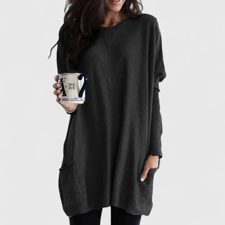 Kara Women’s Dress with Long Sleeves and Relaxed Tunic Fit 0