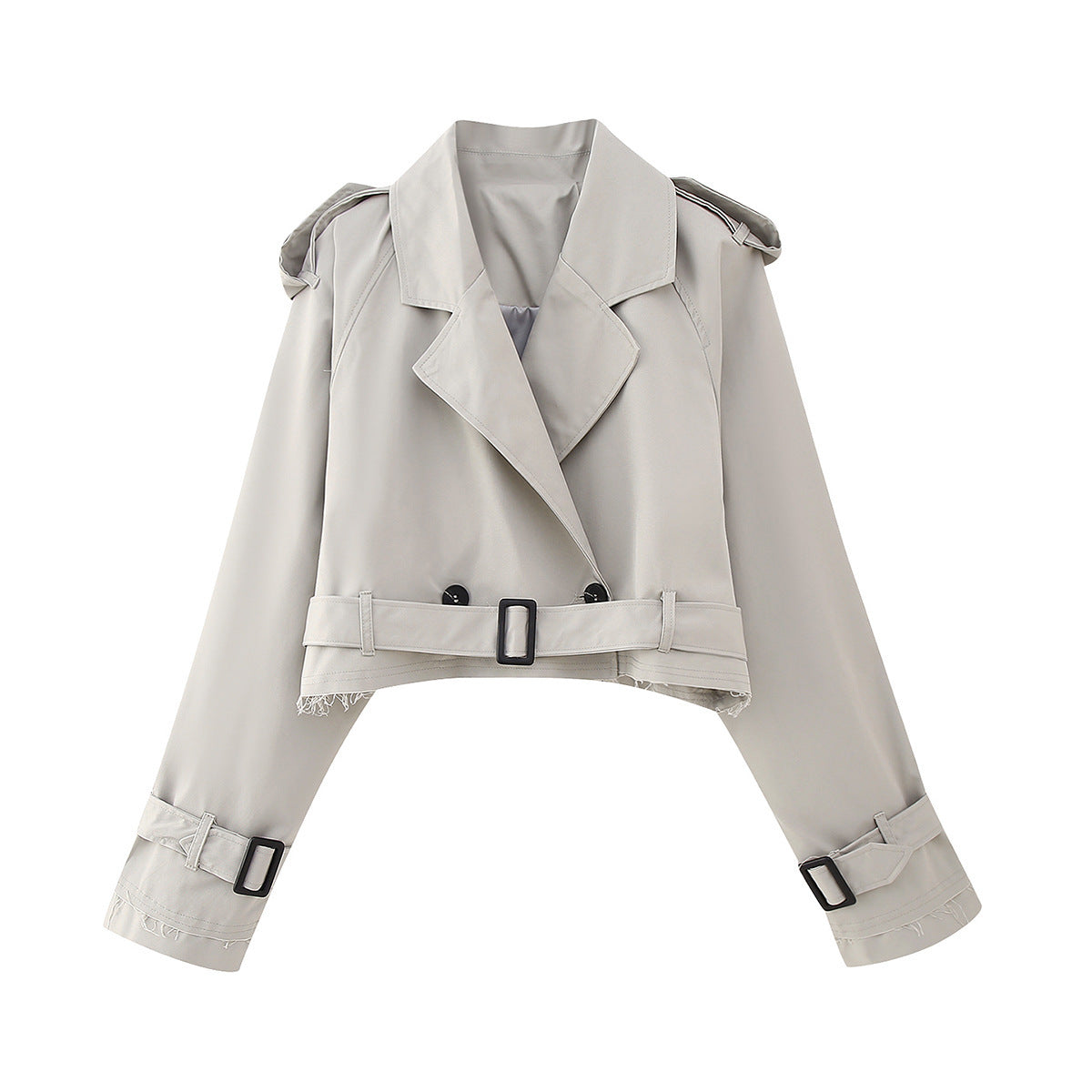 Kara Women's Short Trench Coat | Tailored Fit with Belt, Chic Design 4