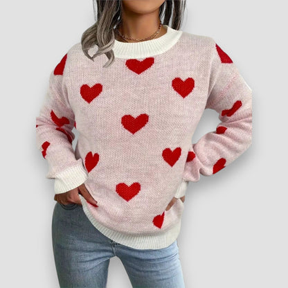 Kara Women's Sweater | Elegant Heart Pattern, Soft Fabric 2