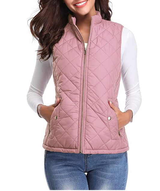 Liora Women's Black Gilet | Lightly Lined Quilted Puffer with Zipper 0
