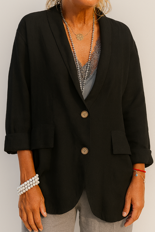 Liora Women's Blazer | Relaxed Linen, Lightweight Casual Layer 1