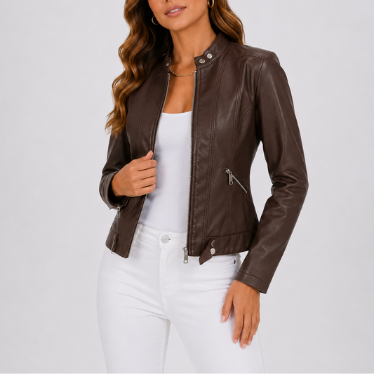 Liora Women's Leather Jacket | Classic Cut, Vegan PU 0