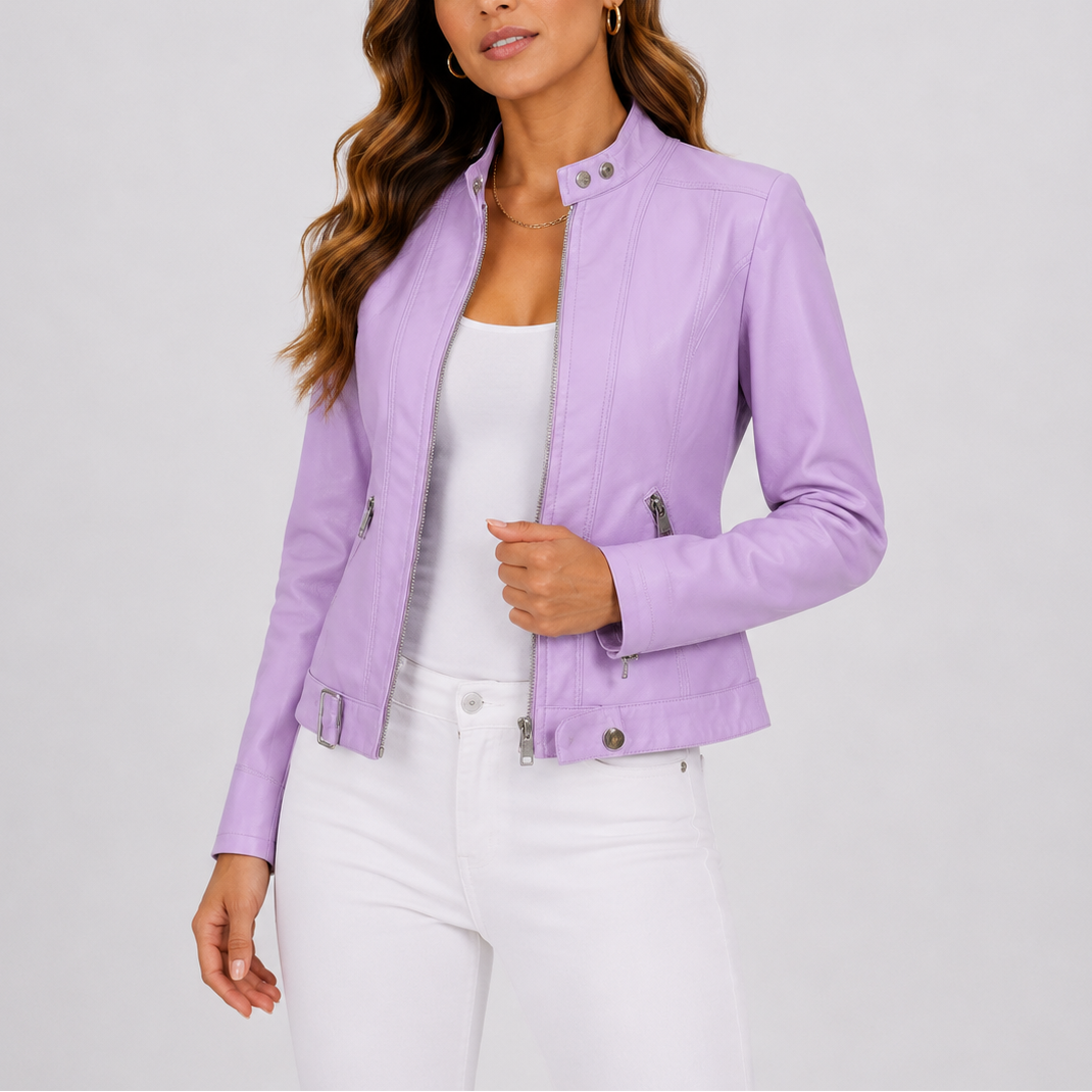 Liora Women's Leather Jacket | Classic Cut, Vegan PU 1