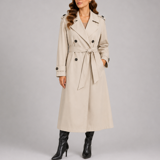 Liora Women's Trench Coat | Lightweight Longline Design with Pockets 0
