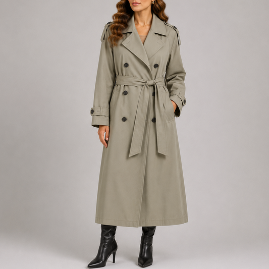 Liora Women's Trench Coat | Lightweight Longline Design with Pockets 1