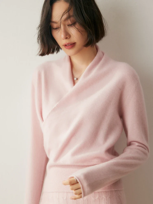 Liora Women's Wrap Sweater | Elegant Crossover Design, Slim Fit 1