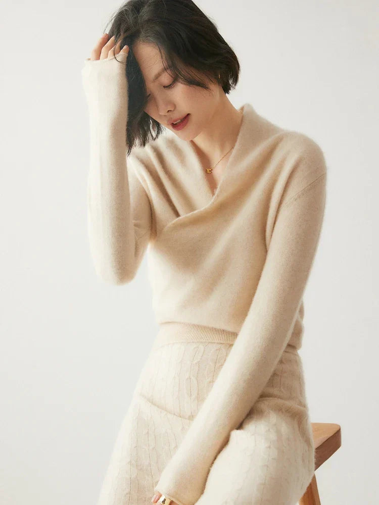 Liora Women's Wrap Sweater | Elegant Crossover Design, Slim Fit 3