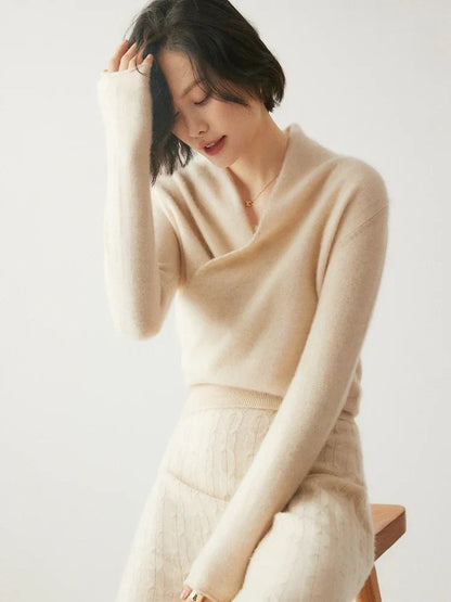 Liora Women's Wrap Sweater | Elegant Crossover Design, Slim Fit 3