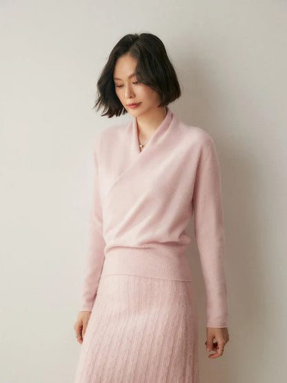 Liora Women's Wrap Sweater | Elegant Crossover Design, Slim Fit 8