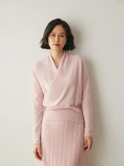 Liora Women's Wrap Sweater | Elegant Crossover Design, Slim Fit 9