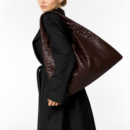 Luxe Women’s Shoulder Tote Bag with Woven Vegan Leather and Spacious Interior 3