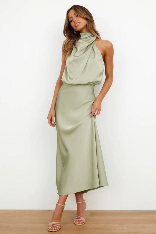 Marina Women’s Formal Dress with Halter Neckline and Flowing Silhouette 1