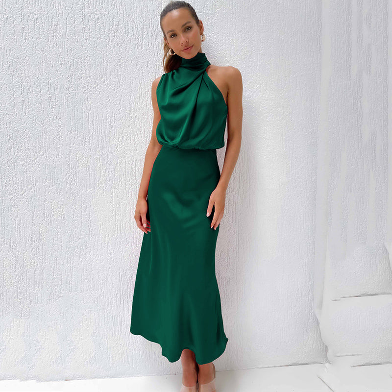 Marina Women’s Formal Dress with Halter Neckline and Flowing Silhouette 12
