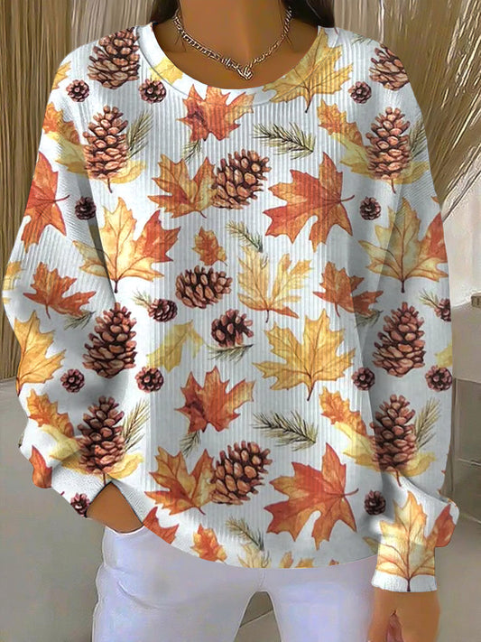 Marlow Women's Sweatshirt with Cozy Maple Leaf Design and Relaxed Fit 0