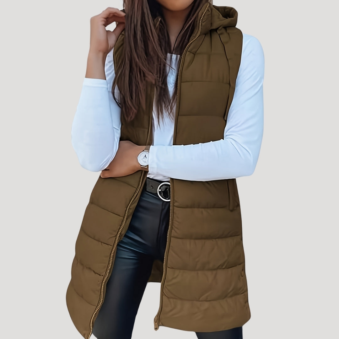 Mira Women's Black Gilet | Quilted Hooded Vest, Lightweight and Versatile 2