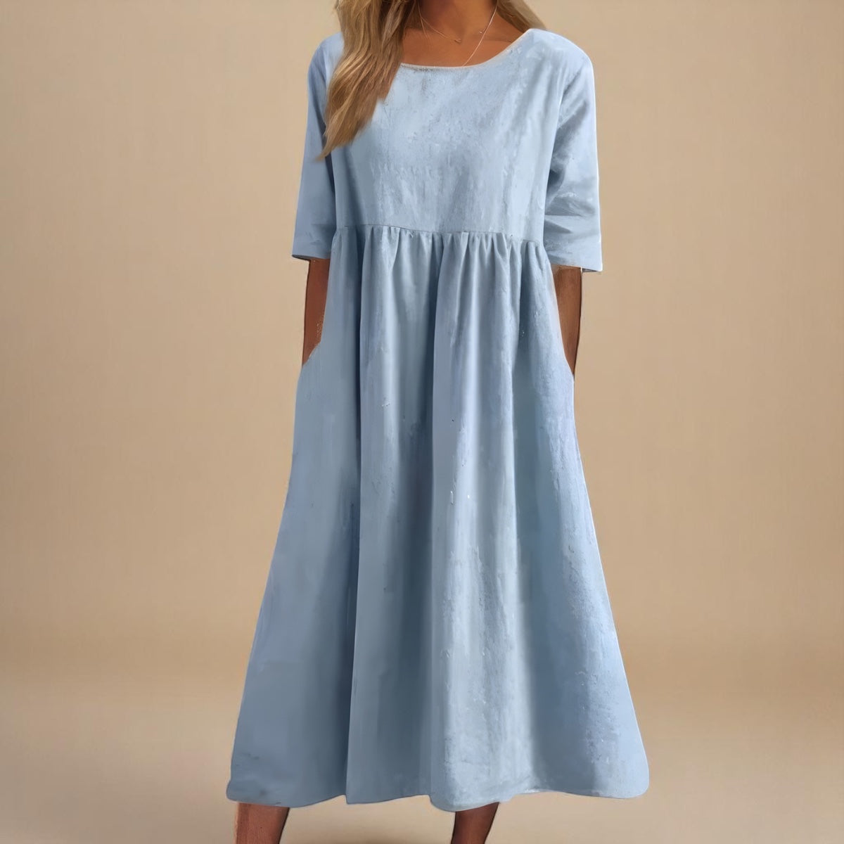 Mira Women’s Summer Dress with Relaxed Fit and Side Pockets 0