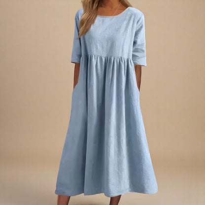 Mira Women’s Summer Dress with Relaxed Fit and Side Pockets 0