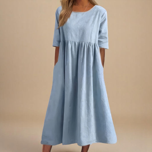 Mira Women’s Summer Dress with Relaxed Fit and Side Pockets 0