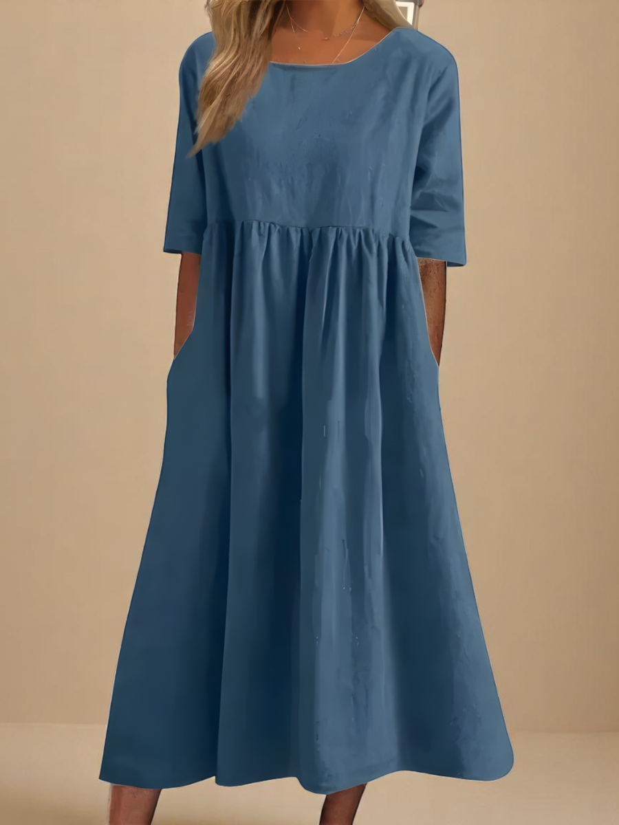 Mira Women’s Summer Dress with Relaxed Fit and Side Pockets 1