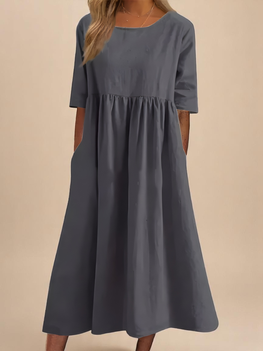 Mira Women’s Summer Dress with Relaxed Fit and Side Pockets 2