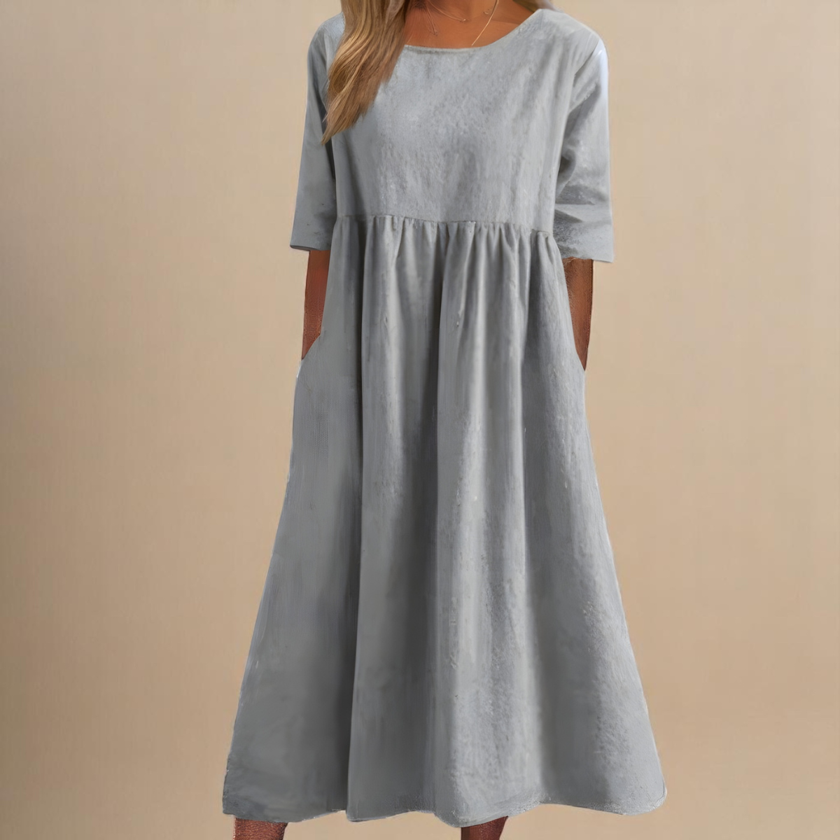Mira Women’s Summer Dress with Relaxed Fit and Side Pockets 6