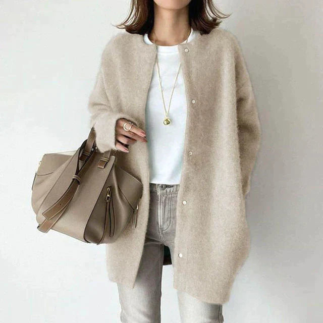 Mira Women's Vintage Cardigan Vest | Premium Knitted Fabric, Loose Fit 4