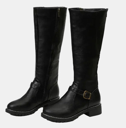 Nora Women’s Knee High Boots with Buckle Detail and Side Zip Closure 4