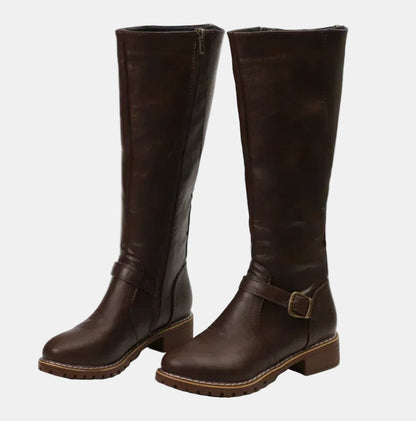 Nora Women’s Knee High Boots with Buckle Detail and Side Zip Closure 5