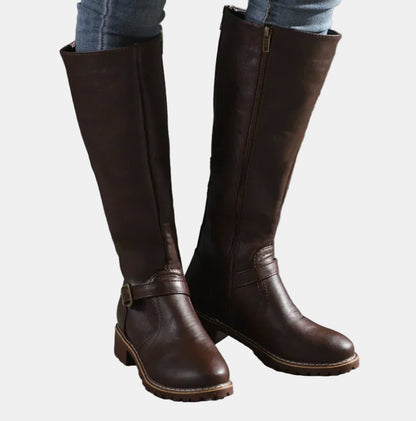 Nora Women’s Knee High Boots with Buckle Detail and Side Zip Closure 6