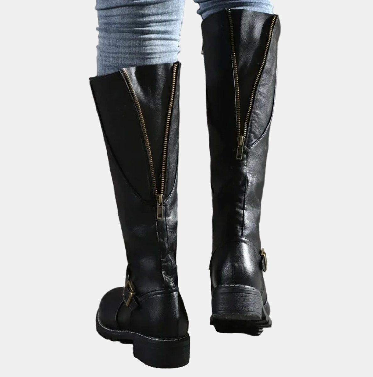 Nora Women’s Knee High Boots with Buckle Detail and Side Zip Closure 7